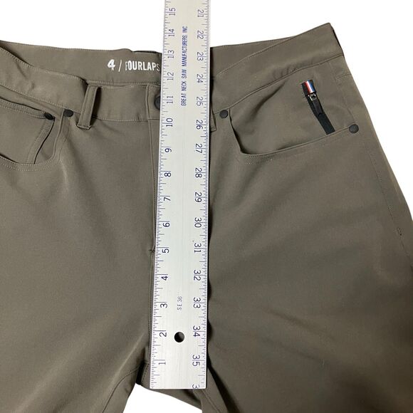 4 Fourlaps Pants Mens 32x32 Green Skinny Traverse Chino 4Way Stretch 1072 *READ - Picture 3 of 9